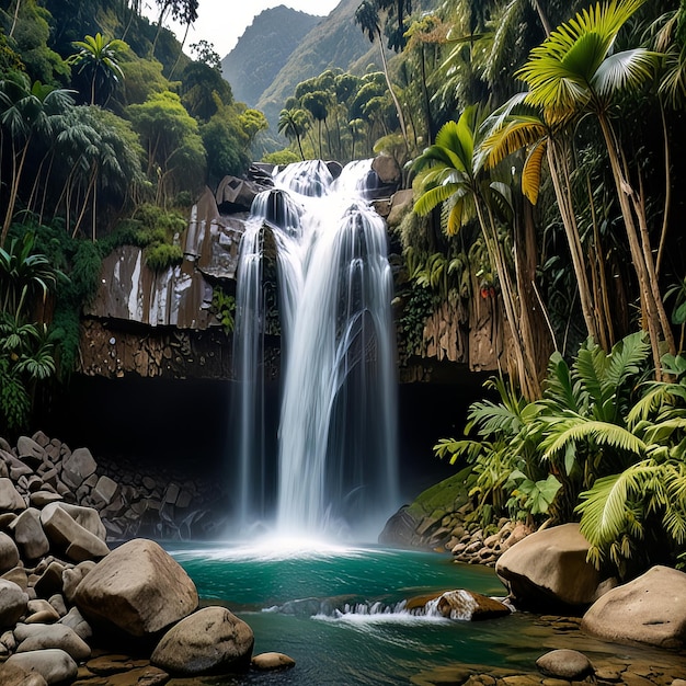 El Tirol waterfall in the jungle of Chancha mayo in Peru