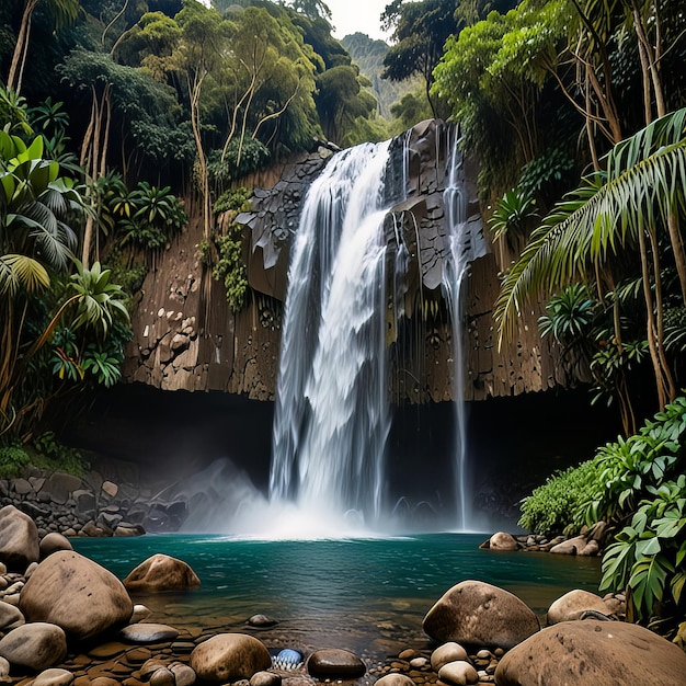 El Tirol waterfall in the jungle of Chancha mayo in Peru