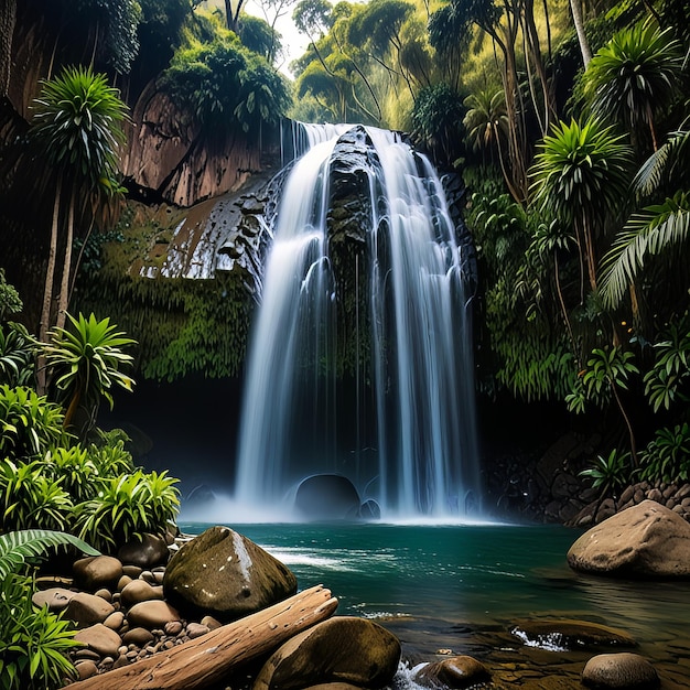 El Tirol waterfall in the jungle of Chancha mayo in Peru