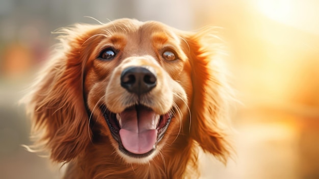 An elated sight a dog's smile brimming with happiness