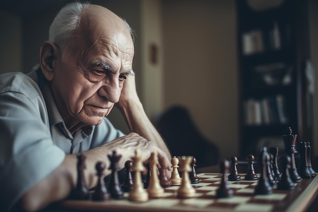 Elder man chess thinking Generate Ai