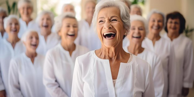 Elderly Choir Group Spreading Joy Through Music at Nursing Home Concept Elderly Care Music Therapy Community Engagement Senior Activities Nursing Home Entertainment