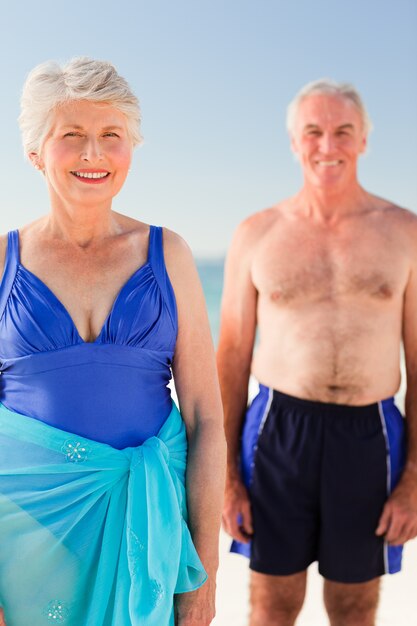 Elderly couple at the beach