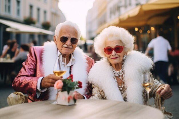 Elderly couple enjoy their vacation travel trip