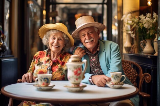 Elderly couple enjoy their vacation travel trip