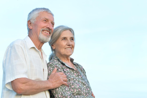 Elderly couple relaxing together