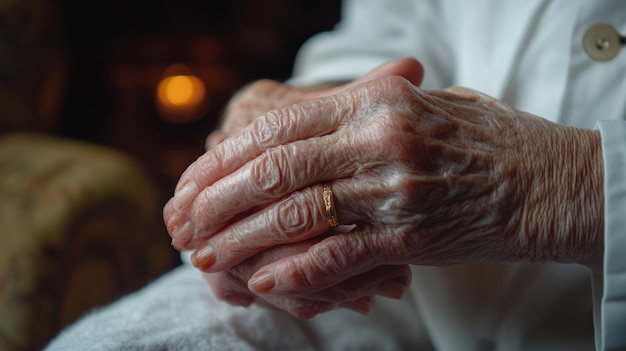 Photo elderly hands closeup