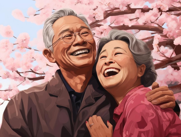 Elderly japanese couple