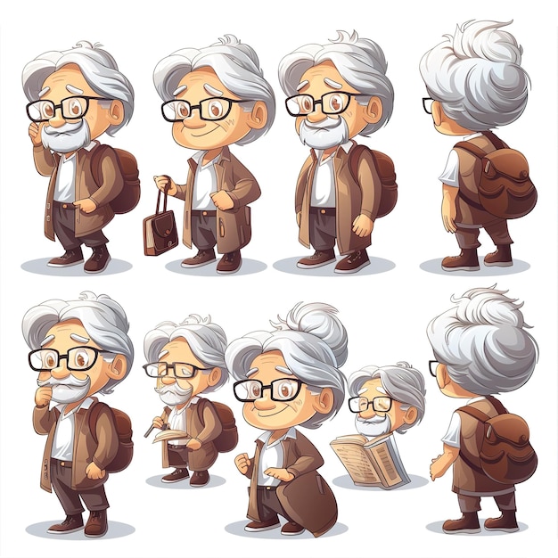 Photo elderly man character design illustrations