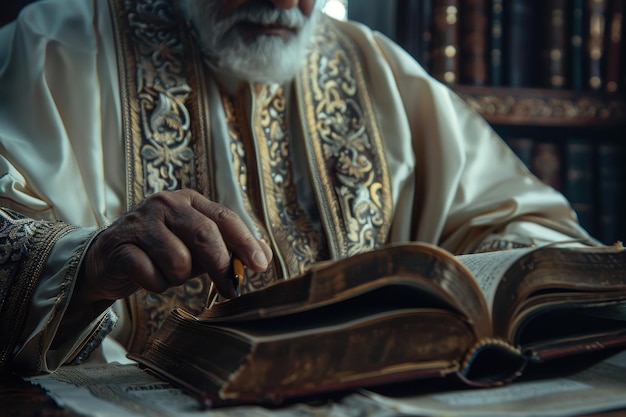 Elderly Man Reading a Book