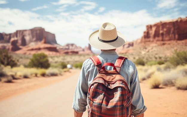 elderly tourist on a trip