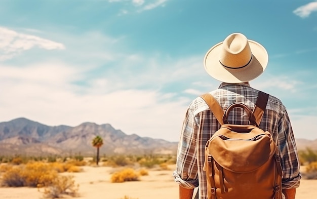 elderly tourist on a trip