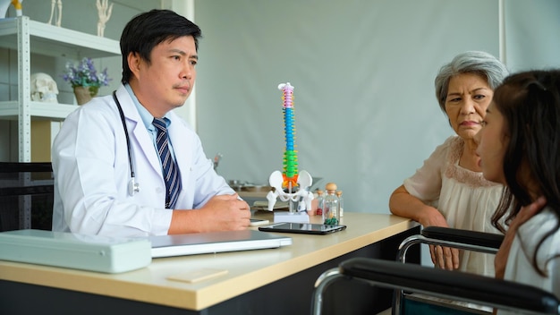 Elderly woman brought her daughter to see a surgeon at the hospital