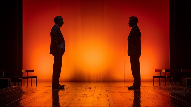 election background silhouette from speech of two candidate who debate on each other in election