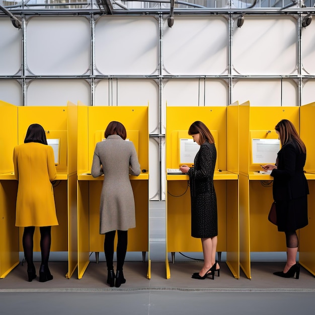 Photo election people voting in the booths president election high quality ai generated image