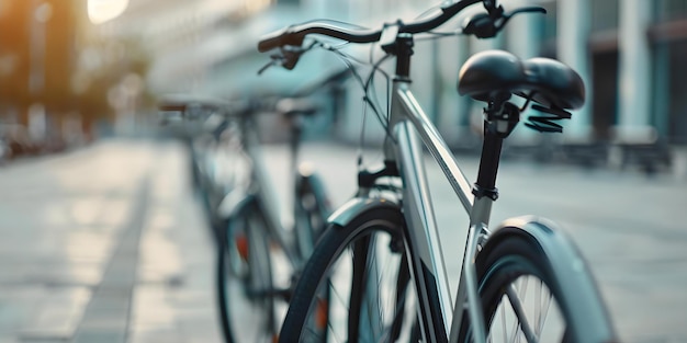 Electric bike parking available in public city bike racks Concept Electric Bikes City Biking Parking Facilities Public Racks Sustainable Transportation