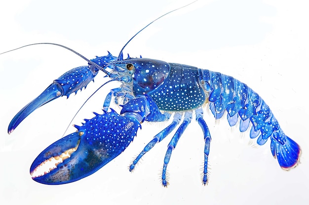 Electric Blue Crayfish isolated on white