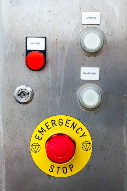 Electric box with buttons to control the ferry ramp