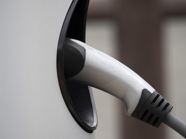 Electric car ac charging plug detail