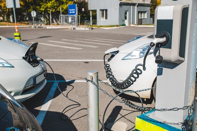 electric car charging at mall parking aria