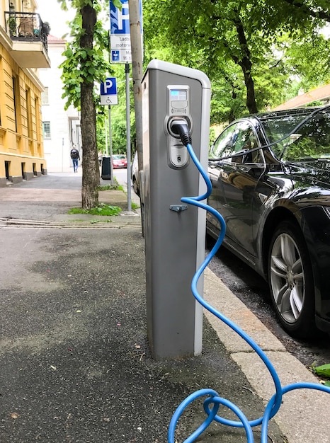 Electric car charging station in Oslo