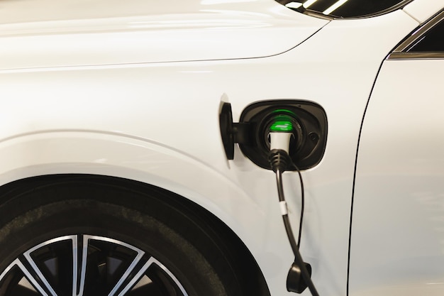 Electric car charging station with vehicle charing batteries Future of Transportation