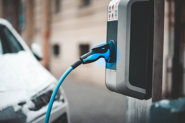 Photo electric car charging