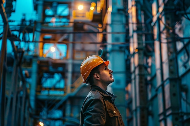 Electric Engineer Technician works on power lines