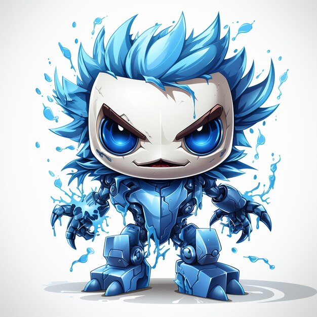 Photo electric mascot illustration