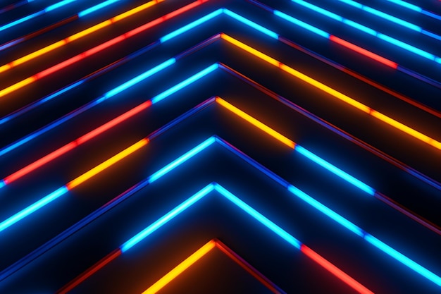 Photo electric neon patterns with radiant glow