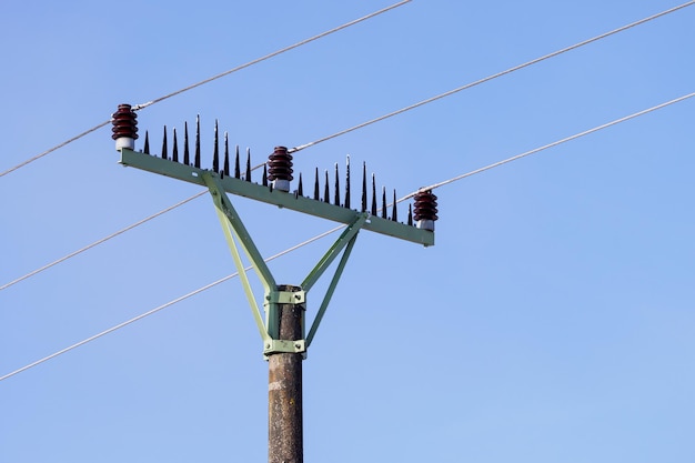 Electric pole power lines and wires