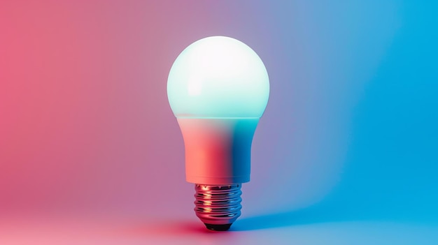 Electric Powered Smart Bulb Isolated on Flat Color Background