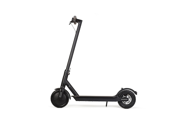 Electric scooter isolated on a white background view with copy space