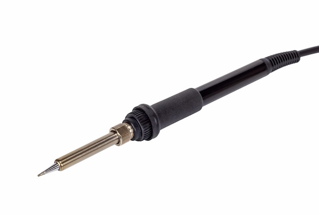 Electric soldering iron with the black handle