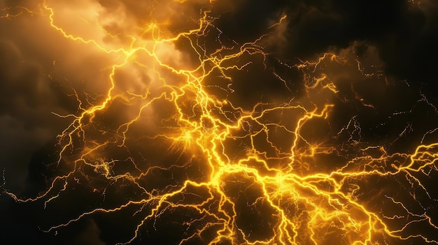 Electric Storm Golden Lightning