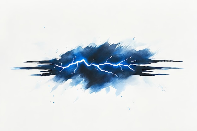 Photo an electric thunderbolt of blue color strikes during a night storm impacting cracking and flashing magical energy