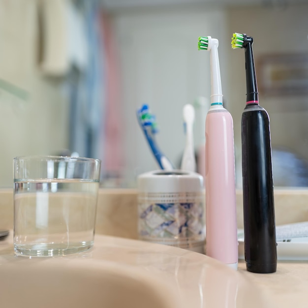 Electric toothbrushes and various objects used in daily teeth cleaning