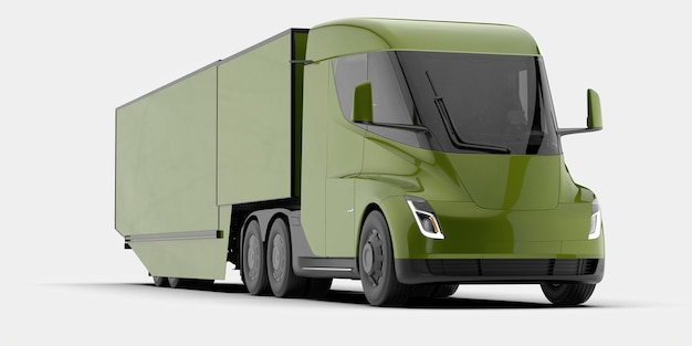 Electric truck isolated on background 3d rendering illustration