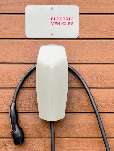 An electric vehicle charging station in Tromso, Norway.