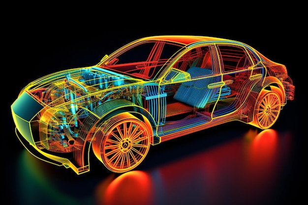 Electric vehicle wireframe design