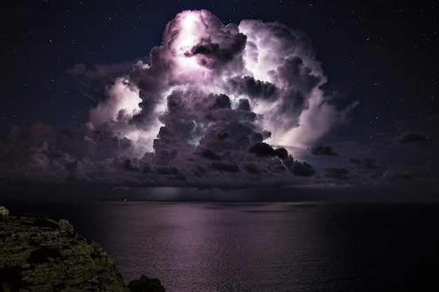 electrical storm over the sea