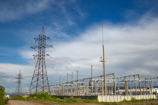 Electrical substation and power transmission towers