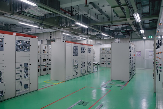 Electrical substation room in petrochemical industry or Oil and gas refinery