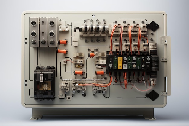 The Electrical Symphony of a Modern Power System Panel on a Clear PNG or White Background