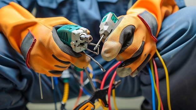 Electrician Holding Electrical Tools and Equipment