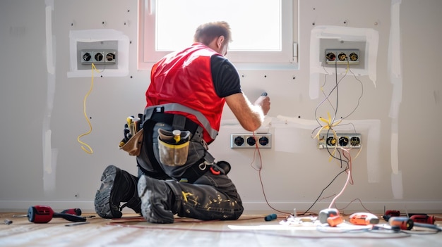 Photo the electrician at work