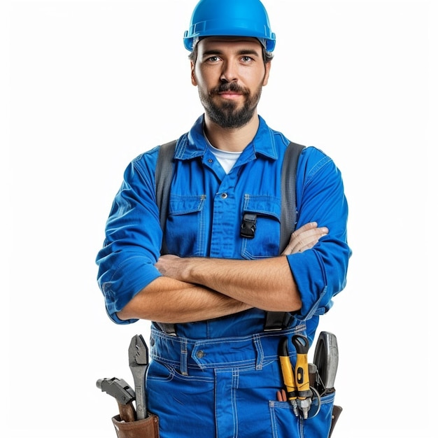 Electrician working at electric panel