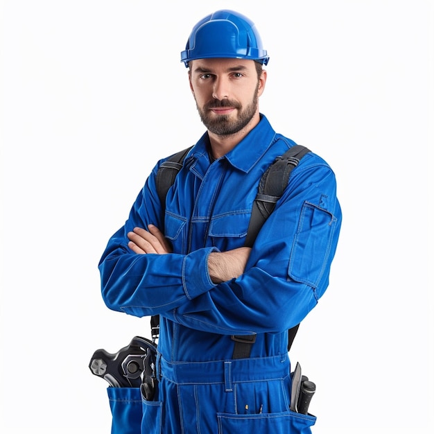 Electrician working at electric panel