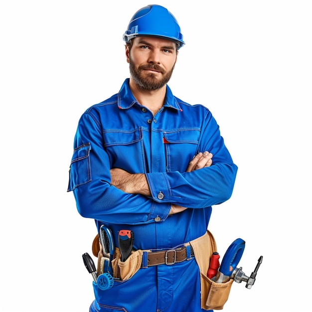 Electrician working at electric panel