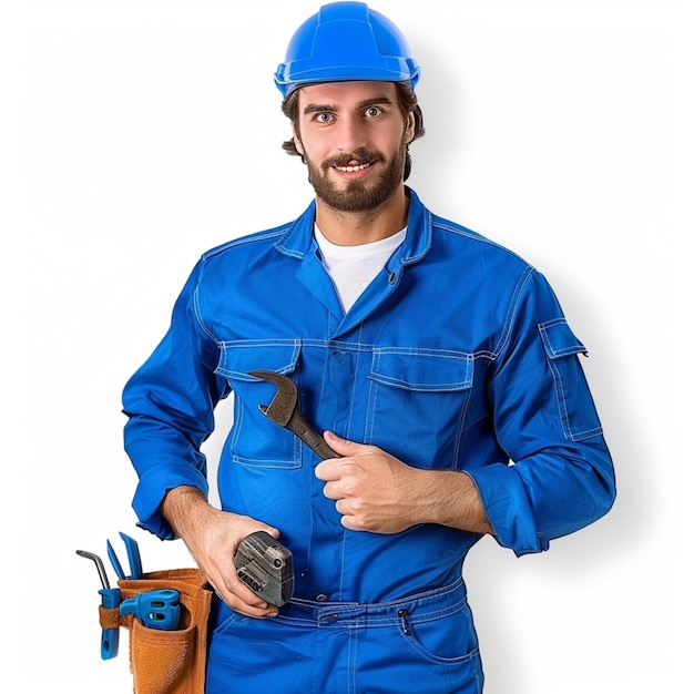 Electrician working at electric panel